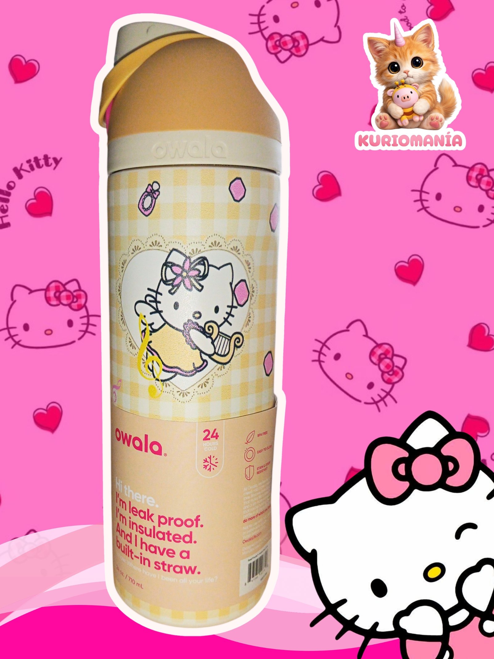 Termo Owala Hello Kitty Amarillo