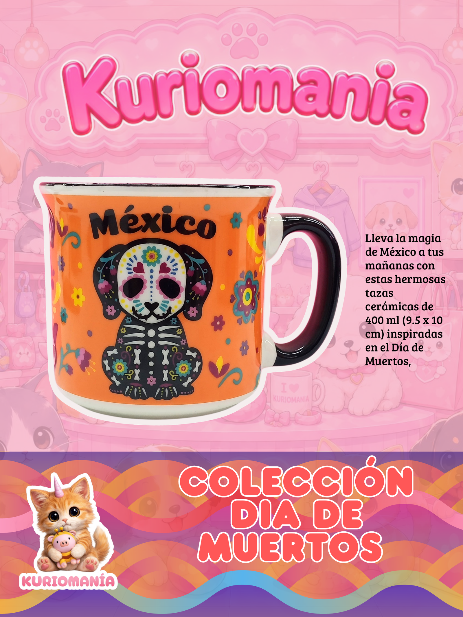 Taza Perros Día de Muertos
