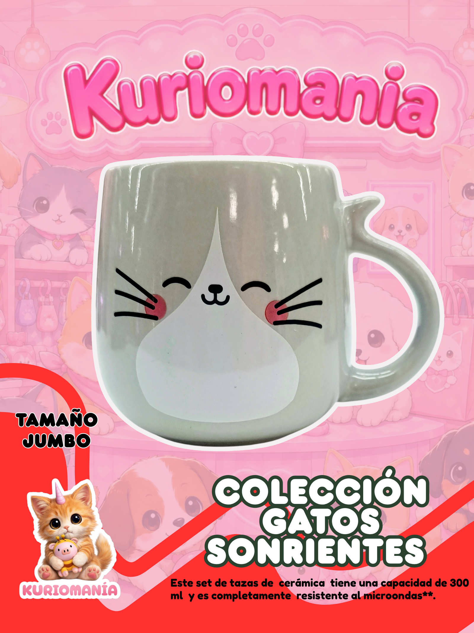 Taza Gatos Sonrientes