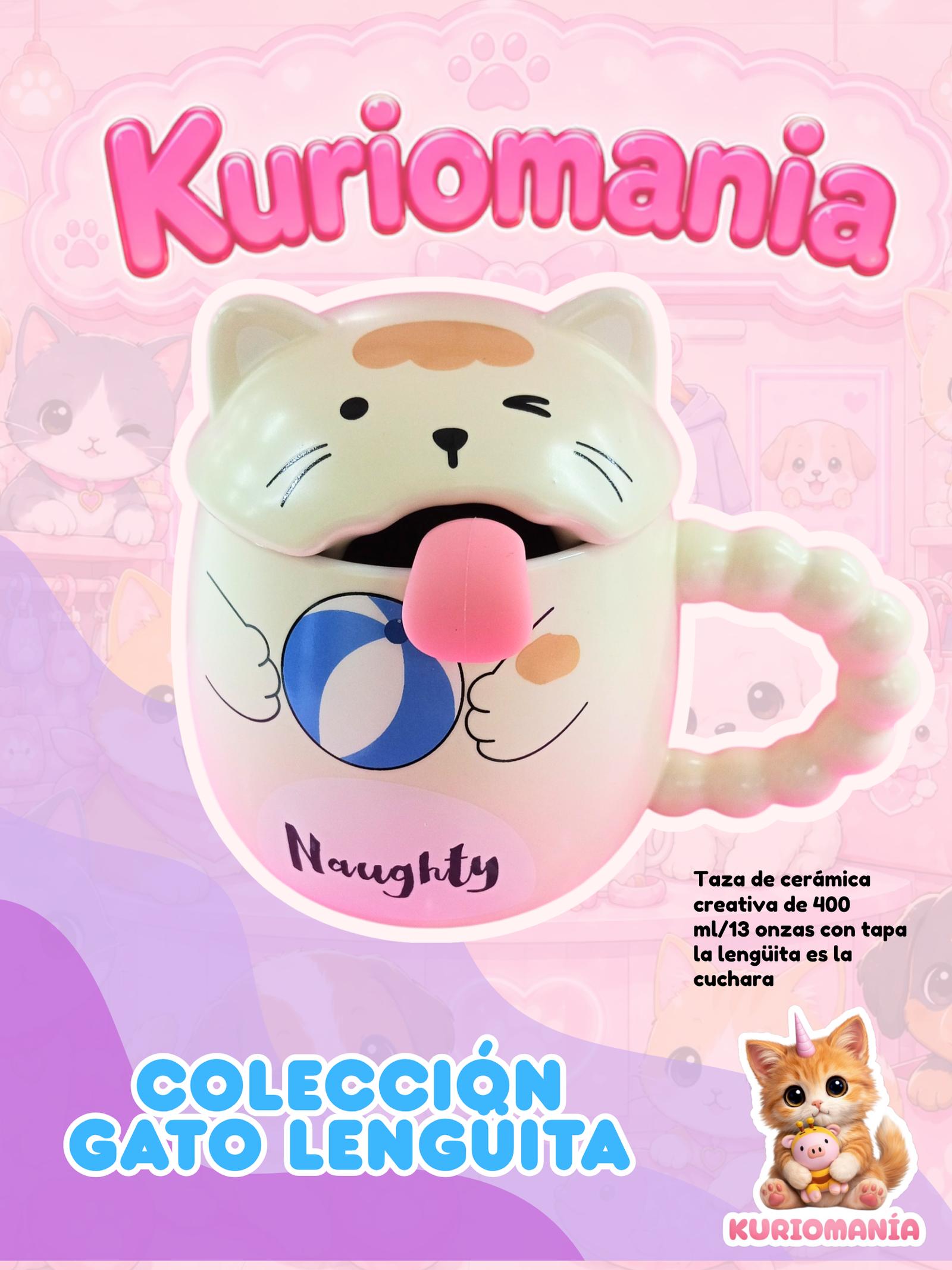 Taza Gato Lengüita