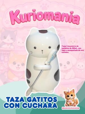 Taza Azucarera de Gatito con Cuchara
