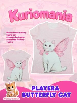 Playera Butterfly Cat