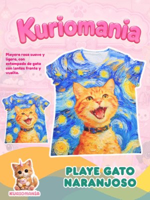 Playera de diseño de Gato Naranjoso